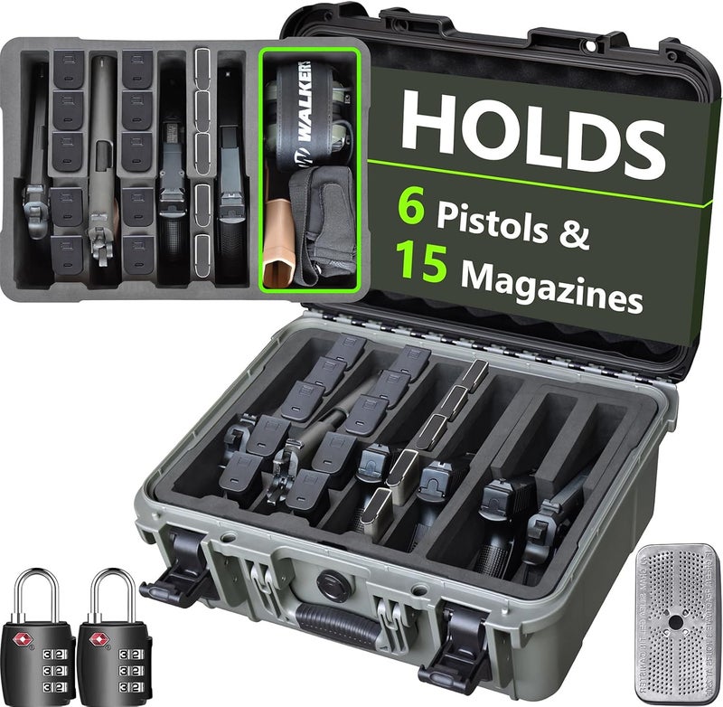 Turokacase TSA Approved Pistol Gun Case for Multiple Handguns – Hard Shell Waterproof & Dustproof Travel Case with Pre-Cut Foam and 2 TSA Locks for Range & Safe Storage - Image 1